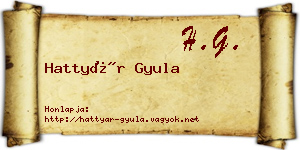 Hattyár Gyula névjegykártya